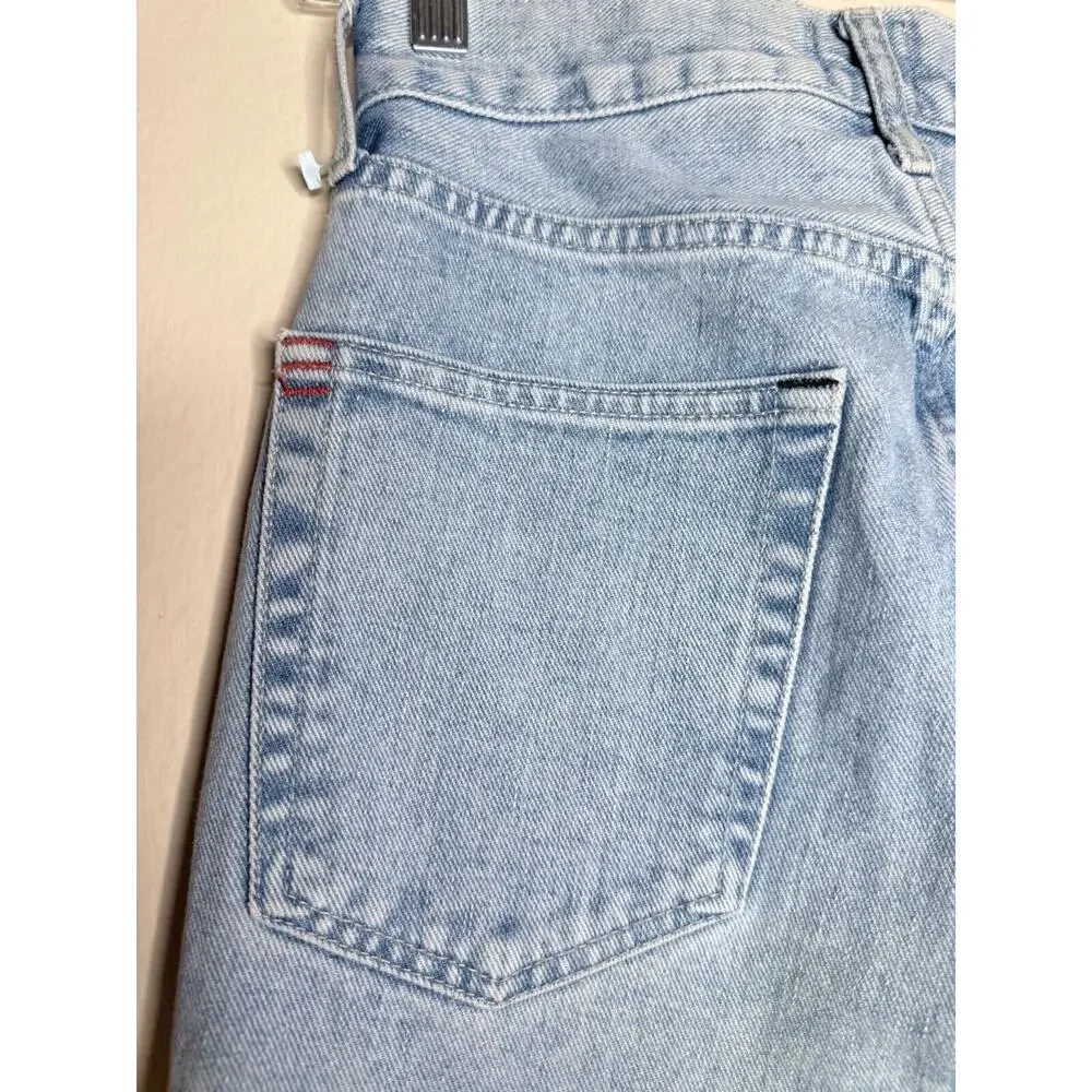 BDG 26x27 High Rise Baggy Blue Distress Jeans Button Zip Straight Flare Button - Picture 5 of 14